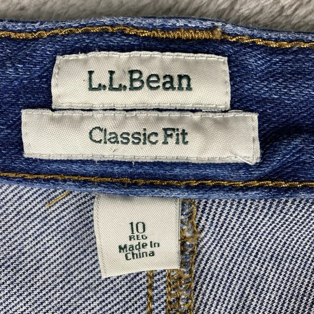 L.L. Bean Classic Fit Denim Bootcut Blue Jeans Women Size 10 Pockets Stretch - Picture 9 of 12
